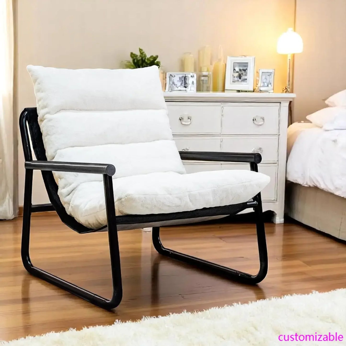 Plush Modern Accent Chair Set of 2 or Single Comfy Chair for Bedroom — Ergonomic Lounge Chair with Stylish Upholstery,