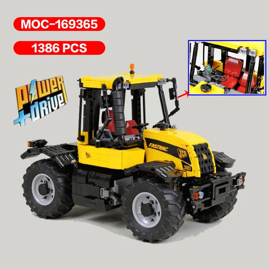 MOC-169365 JCB1:17 Farm Tractor Building Block Model Assembling Toy Jigsaw Puzzle Gift Adult and Children Gift Ornaments