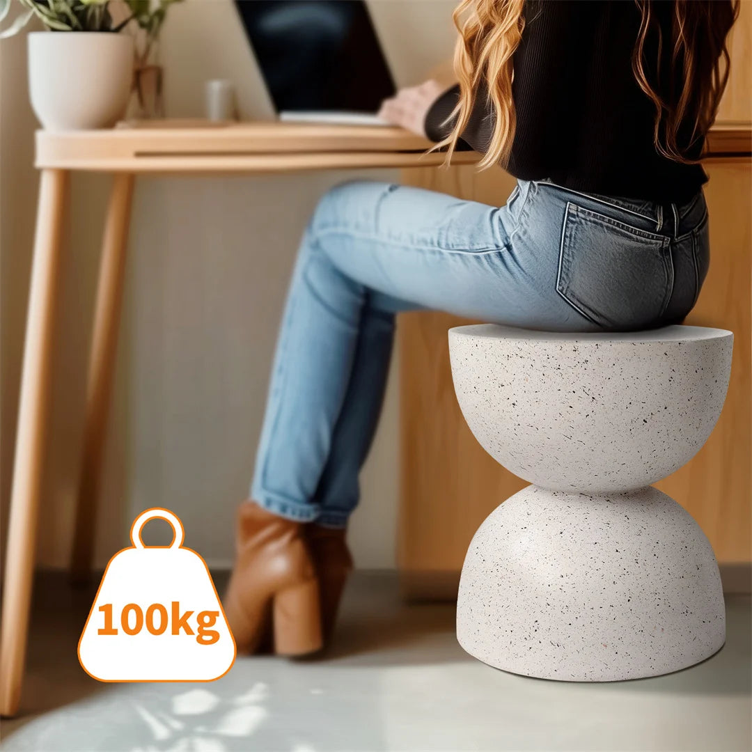 Modern Lightweight Concrete Outdoor Side Table for Patio or Living Room