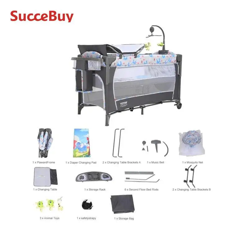 SucceBuy Baby Bassinet 77 pounds Load Capacity Easy to Fold Portable Bassinet Bedside Sleeper with Storage Basket and Wheels