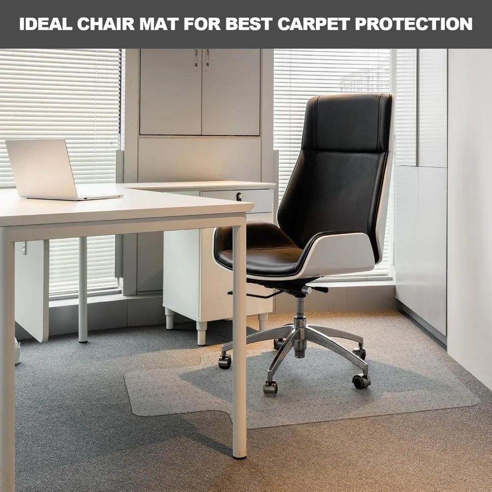 Low Pile Carpet Chair Mat Heavy Duty Semi Transparent Floor Protector for Office Desk Gaming