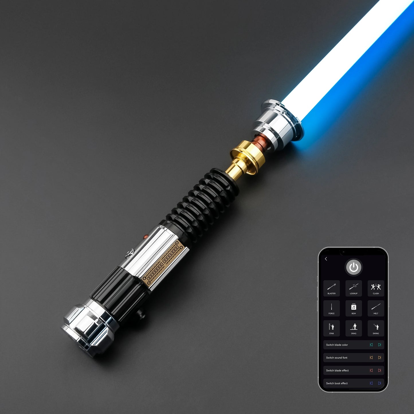 TXQSABER OBW EP3 Bluetooth Lightsaber 12colors Light Sword Smooth Swing FOC Blaster Metal Hilt Heavy Dueling Sword Jedi Cosplay Toys