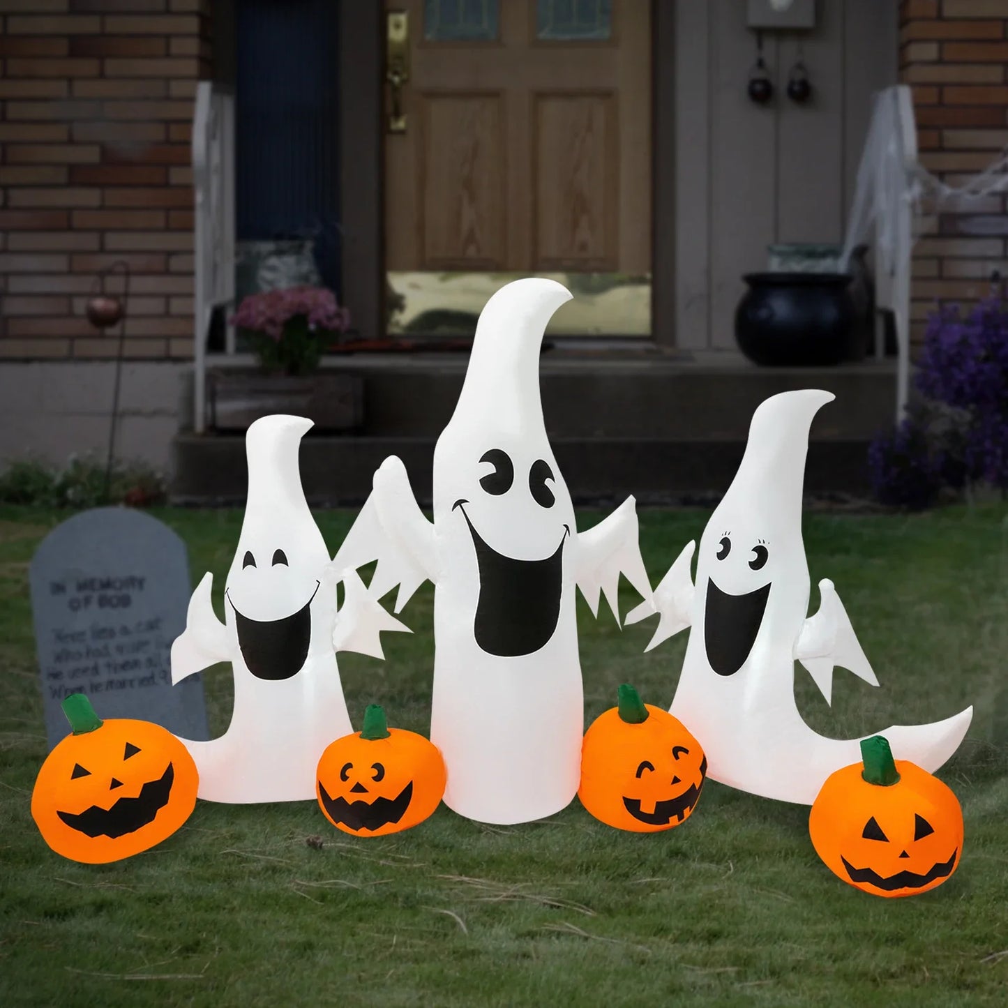 Halloween Inflatable Decorations, Inflatable Decorations with Led Lights, Deflatable Long Halloween Inflatables