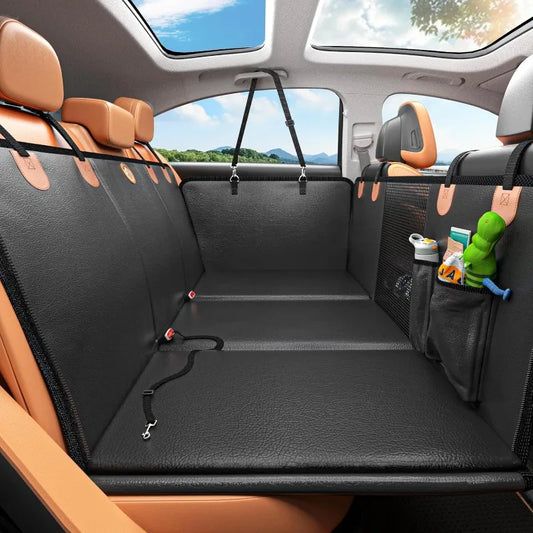 Back Seat Extender for Dogs, Waterproof Dog Car Seat Cover for Back Seat with Hard Bottom, 2025 Upgraded Material, Anti Scratch,