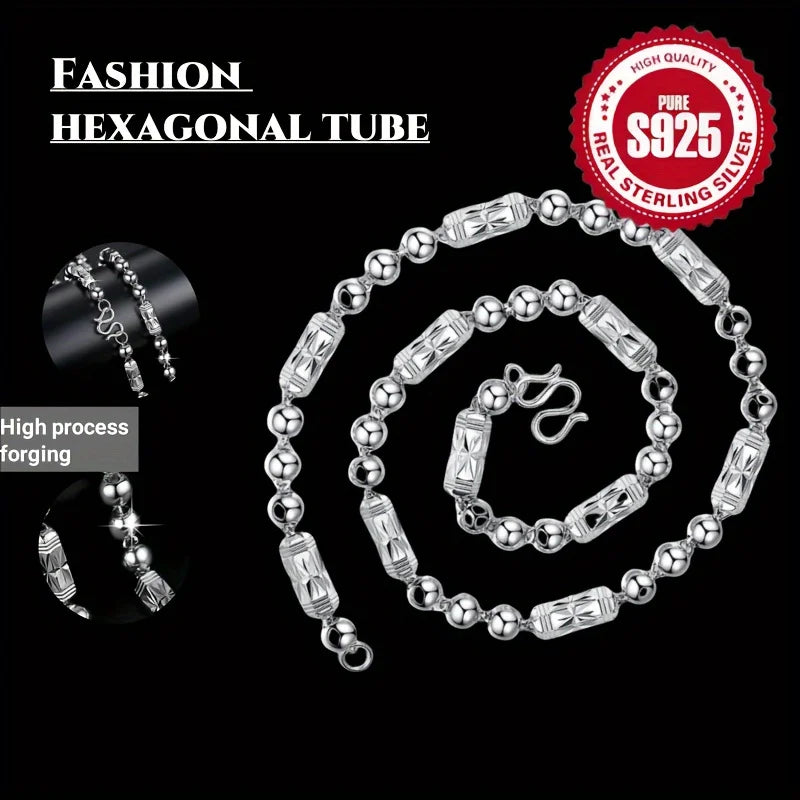 925 Sterling Silver Chain Necklace For Men, Suitable For Daily Wear Or Decoration, Christmas Wedding Anniversary Gift