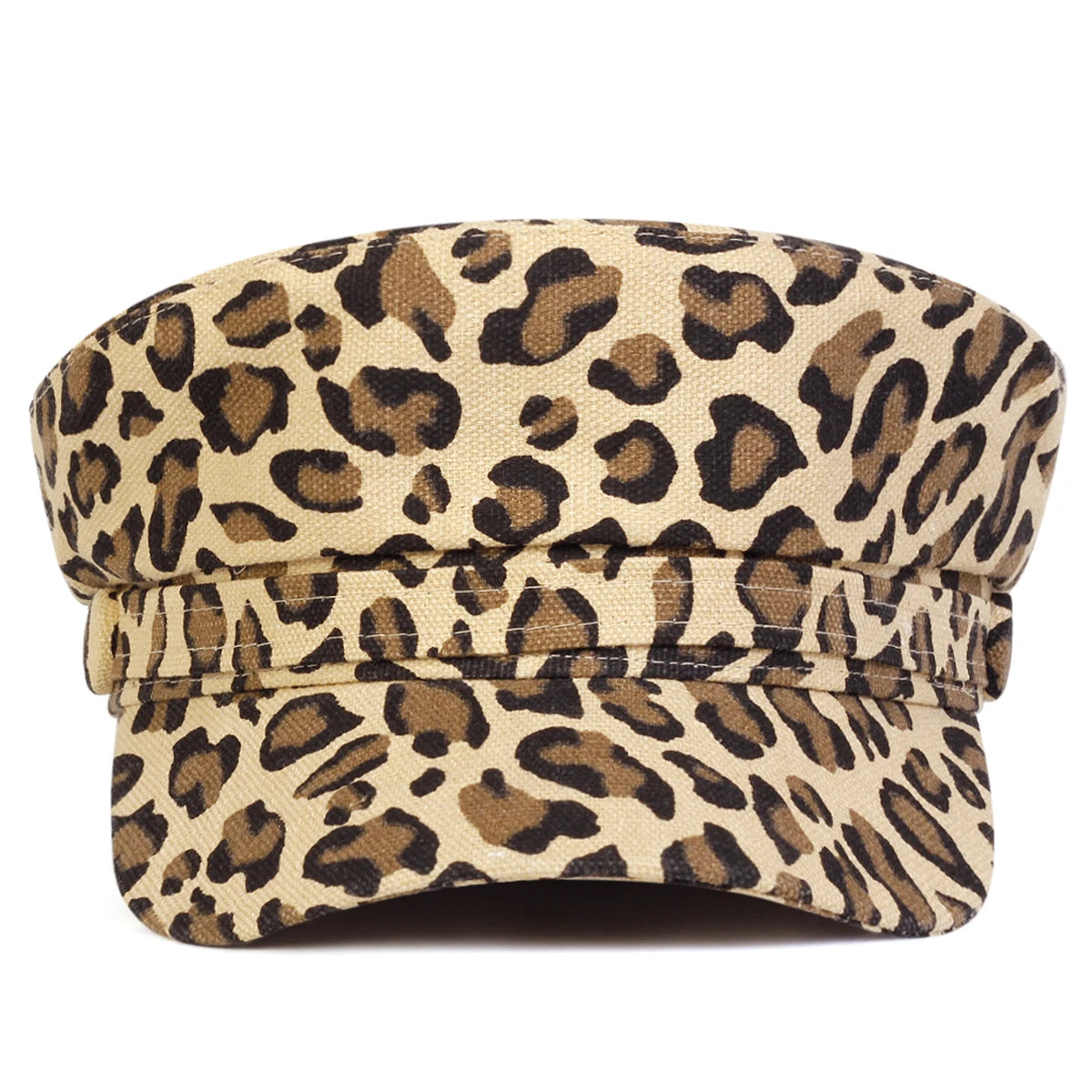 1piece Unisex Leopard Print Navy Cap Outdoor Adjustable Sunscreen Leisure Hat Spring Autumn Travel Tourism Beach Vacation