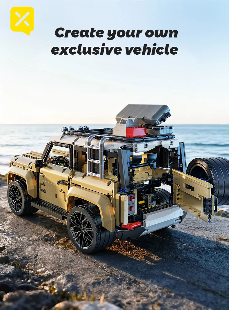 KAVOWORLD 3 Colors DIY Outdoor Off-Road Racing Truck Blacks Kits 1:8 Building Technical Pickup Car Bricks Toys For Family Party
