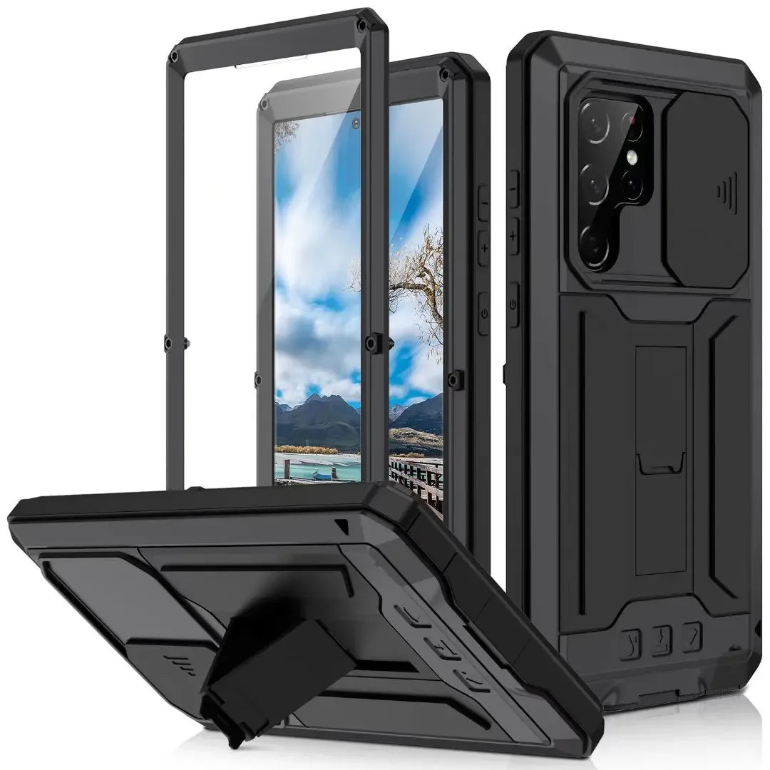 Military Grade Full-Body Rugged for Samsung Galaxy S24 S23 S22 Ultra Plus Case Built-in Kickstand Slide Camera Protective Cover
