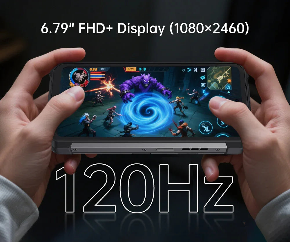 8849 Hike Unihertz Rugged Smartphone 23800mAh 24GB+512GB Expandable 2TB 1200Lumen Flashlight Android14 Two Speakers 6.79'' 120Hz