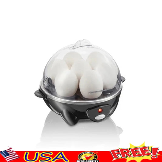Electric Egg Cooker 7-Egg Boiler Poacher Steamer 300W Omelet Maker One-Touch Cooking Perfect Eggs Fast Breakfast Kitchen