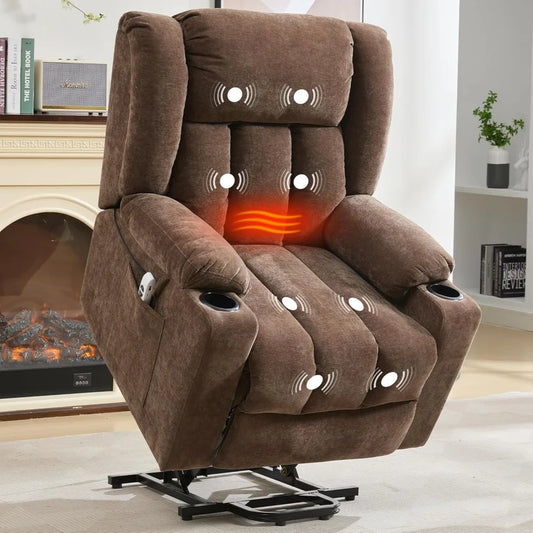 Power Lift Recliner Chair for Elderly, Lift Chair Recliners with Massage & Heat, Electric Lift Chair for Living Room, Bedroom(Br