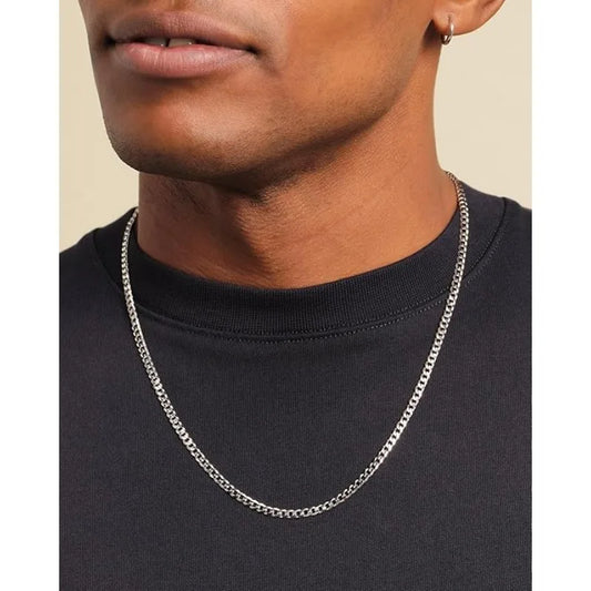 3mm Minimalist Stainless Steel Side Chain Necklace, Suitable For Both Men And Women