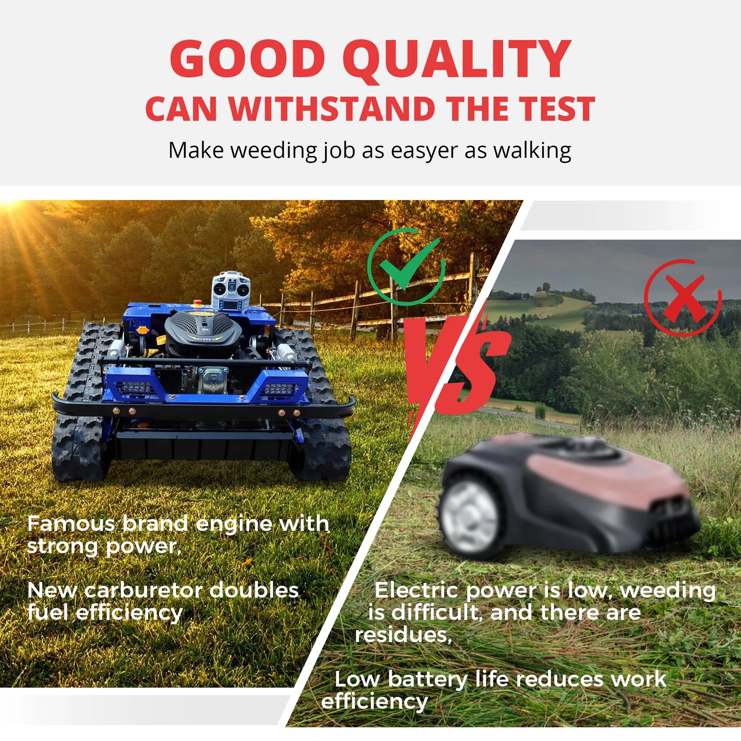 R550 Smart Remote Lawn Mower 170KG Heavy Machine 45° Climb Long Runtime CE Certified US Stock Free Delivery