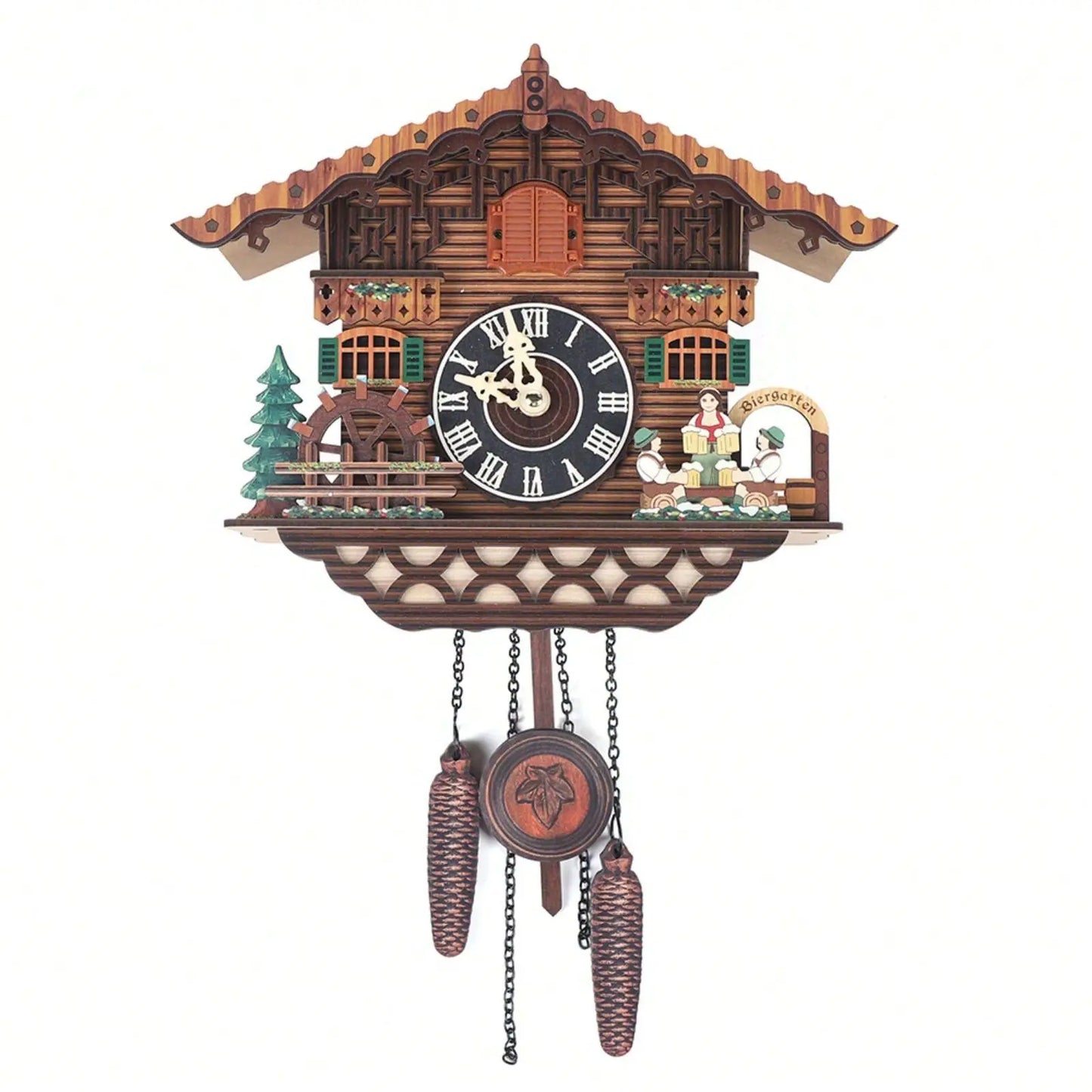 Creative Bird Cuckoo Quartz Wooden Swing Wall Clock Time Alarm Watch For Decor
