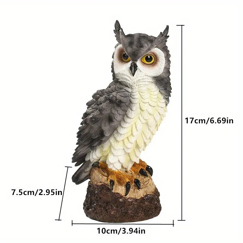 Resin Bionic Owl Figurine Outdoor Garden Porch Courtyard Decor Gift