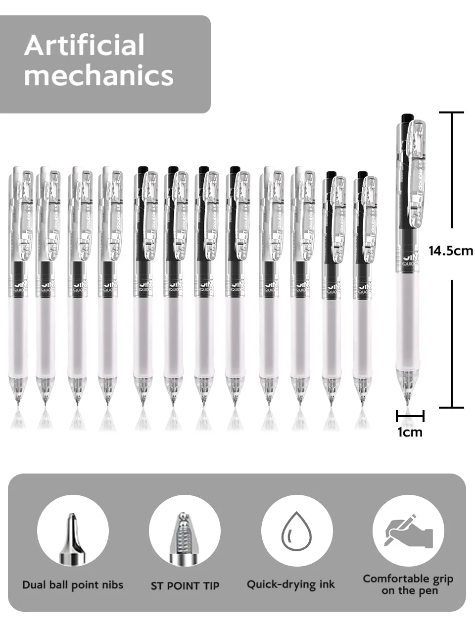 Gel Pens 12 Pack - Retractable, Ultra Fine Tip 0.5mm, Durable Non-slip Pen Body, Suitable for Students and Office - Cheap
