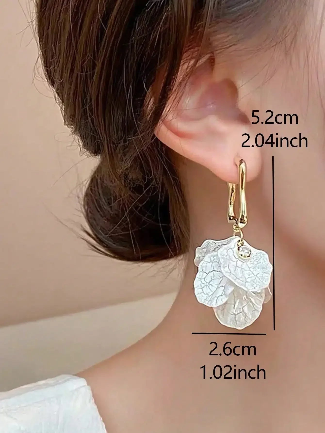 1pair Sweet High-Grade Delicate Petal & Flower Design Fashionable Daily Earrings For Elegant Women Valentines,Mom,Mother