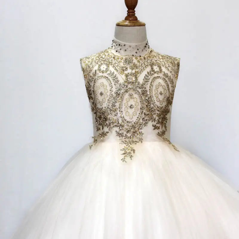 Girls' Autumn and Winter Fashion Dresses, Evening Dresses, Birthday Dresses, Catwalk Flower Girl Dresses, Oversized Trailing Beautiful Princess Dresses