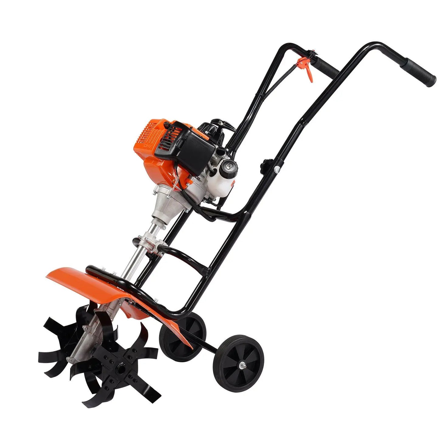 Powerful 31CC 4-Stroke Tiller Cultivator with 4 Steel Adjustable Front Tines, Garden Cultivator for Lawn and Field