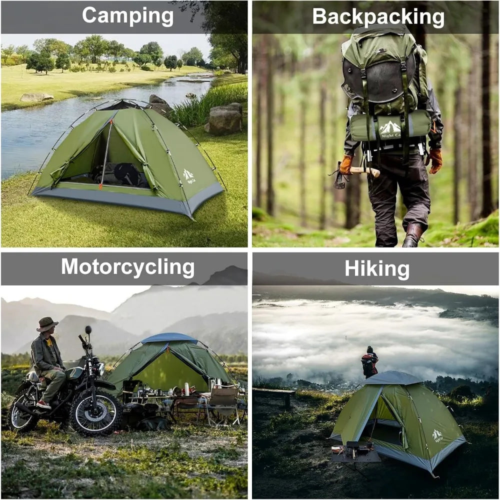 Upgraded Lightweight Backpacking Tent 1 2 Person Easy Setup Waterproof Compact