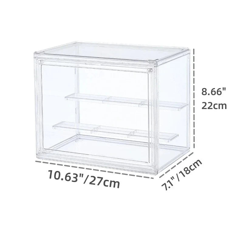 Clear Display Box Handbag Storage Showcase Rack Organizer Stackable for Purse Makeup Collectible Cosmetic Figure Toy Blind Box