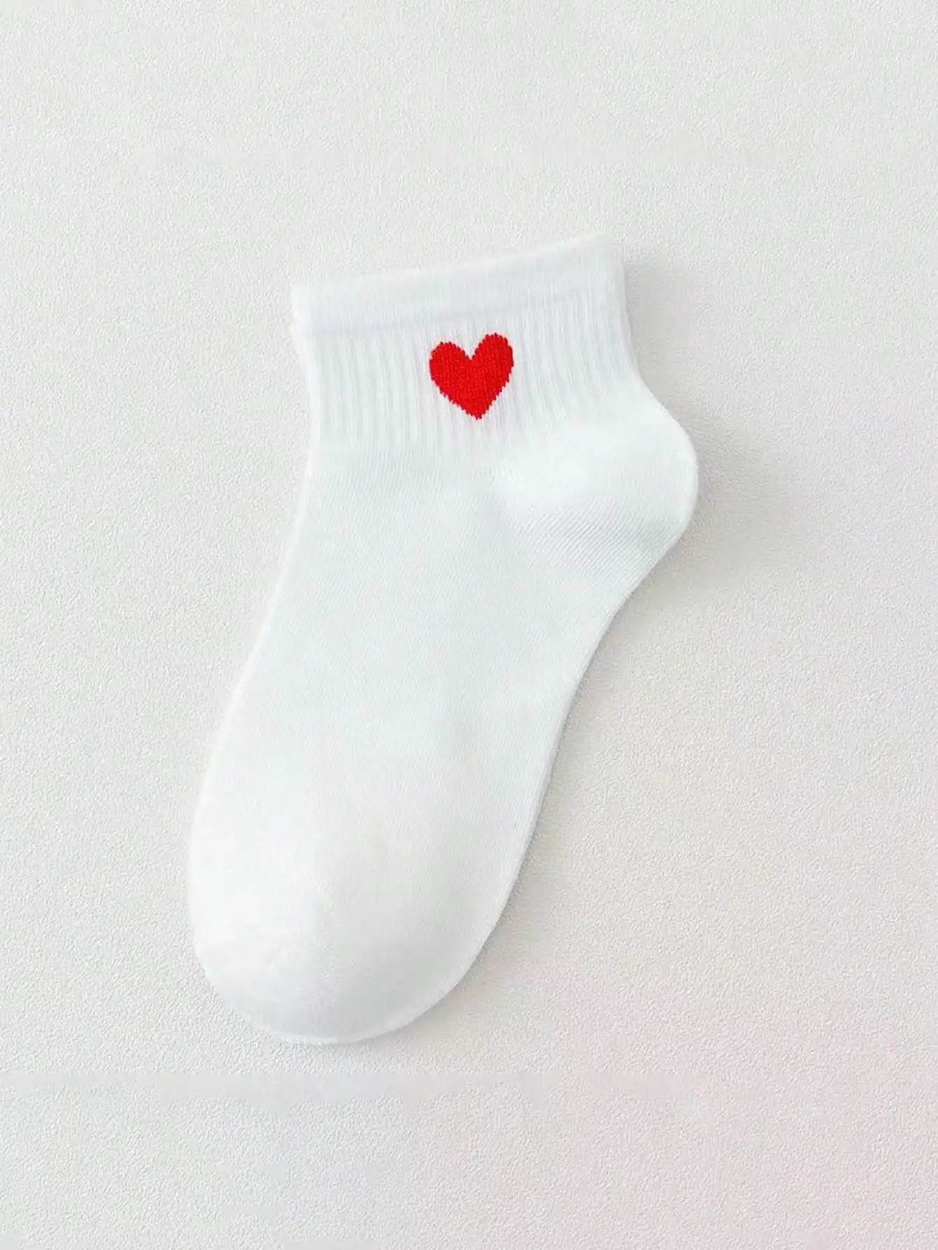 1/5/10/20 Pairs Women/Couple Cute Heart Pattern Versatile Ankle Socks, Invisible Socks, Suitable For Daily Wear, Festivals, Outdoor Christmas Gift