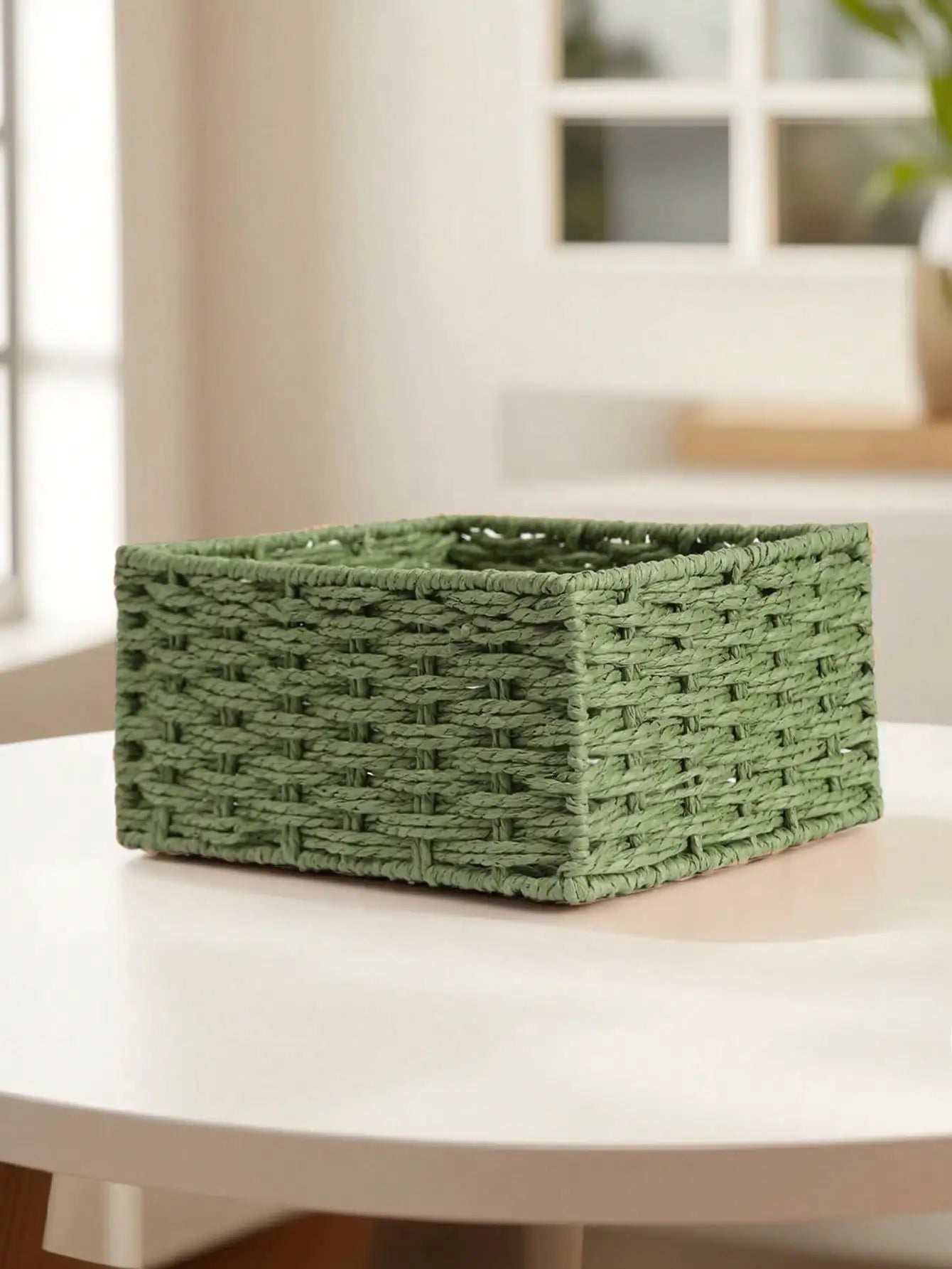1pc/3pcs Desktop Storage Box, Handmade Rattan Woven Organizer Tray For Cosmetics, Keys, Snacks, Home Living Room, Bedroom, Study, Office, S/M/L Sizes Available,For Back To School