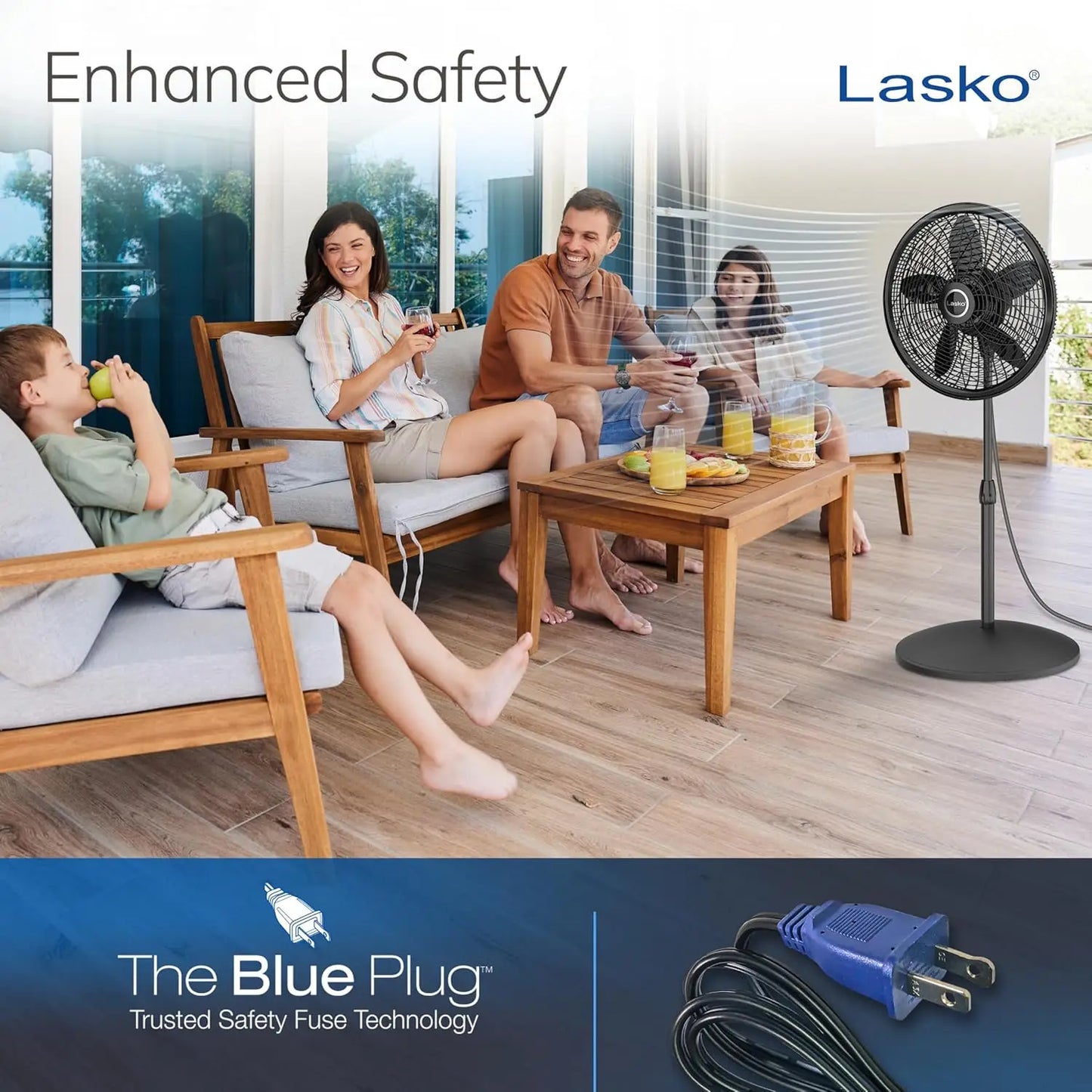 Oscillating Pedestal Fan with Adjustable Height, 3 Speeds for Bedroom and Living Room, Portable Stand Fan 18 Inches