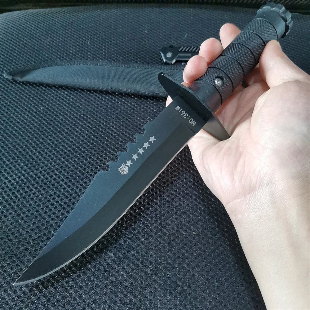 8Cr13MoV Dual Knife Set: Fixed and Folding Knives for Camping & EDC