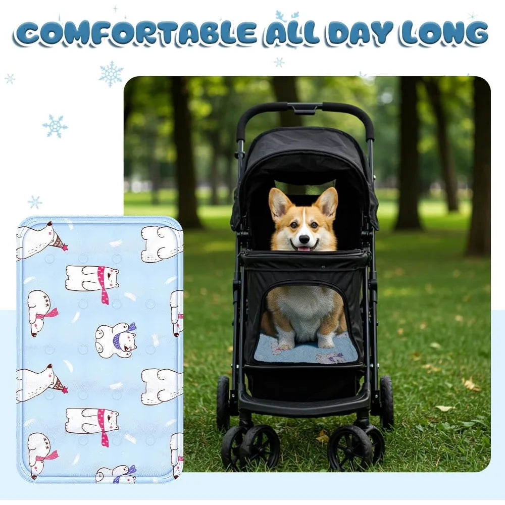 Waterproof Cooling Mat for Pet Stroller Washable Summer Sleeping Pad for Dogs and Cats 11.81x19.69 Inches