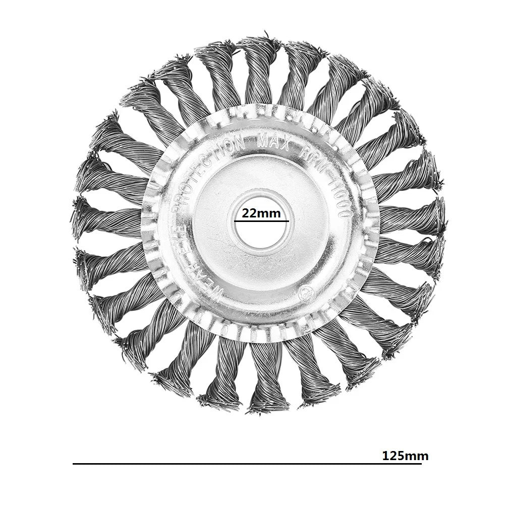 8-4inch Steel Wired Grass Trimmer Head Lawn Mower Brush Disc Twist Knot Brush Steel Wire Wheel Brush Disc Lawnmower Garden Tools