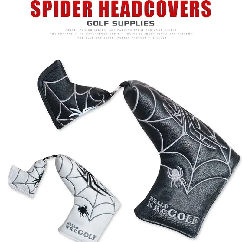 Spider Golf Head Covers PU Leather for Driver Fairway Wood Golf Clubs Durable Water-Resistant Protective Covers Stylish Design for Golf Course Use Golfer Games and Perfect Golf Gift Accessories