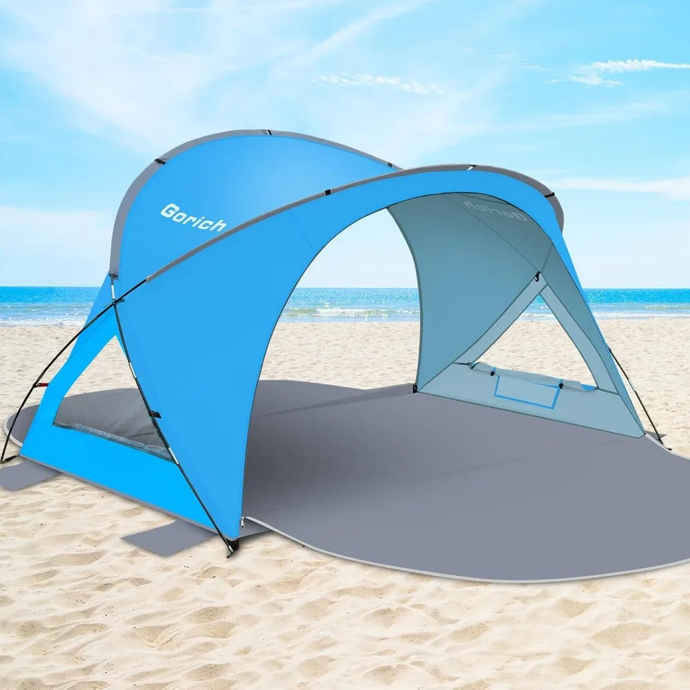 Beach Sun Shelter UPF50 UV Protection Lightweight Portable Shade Canopy Easy Setup for Family
