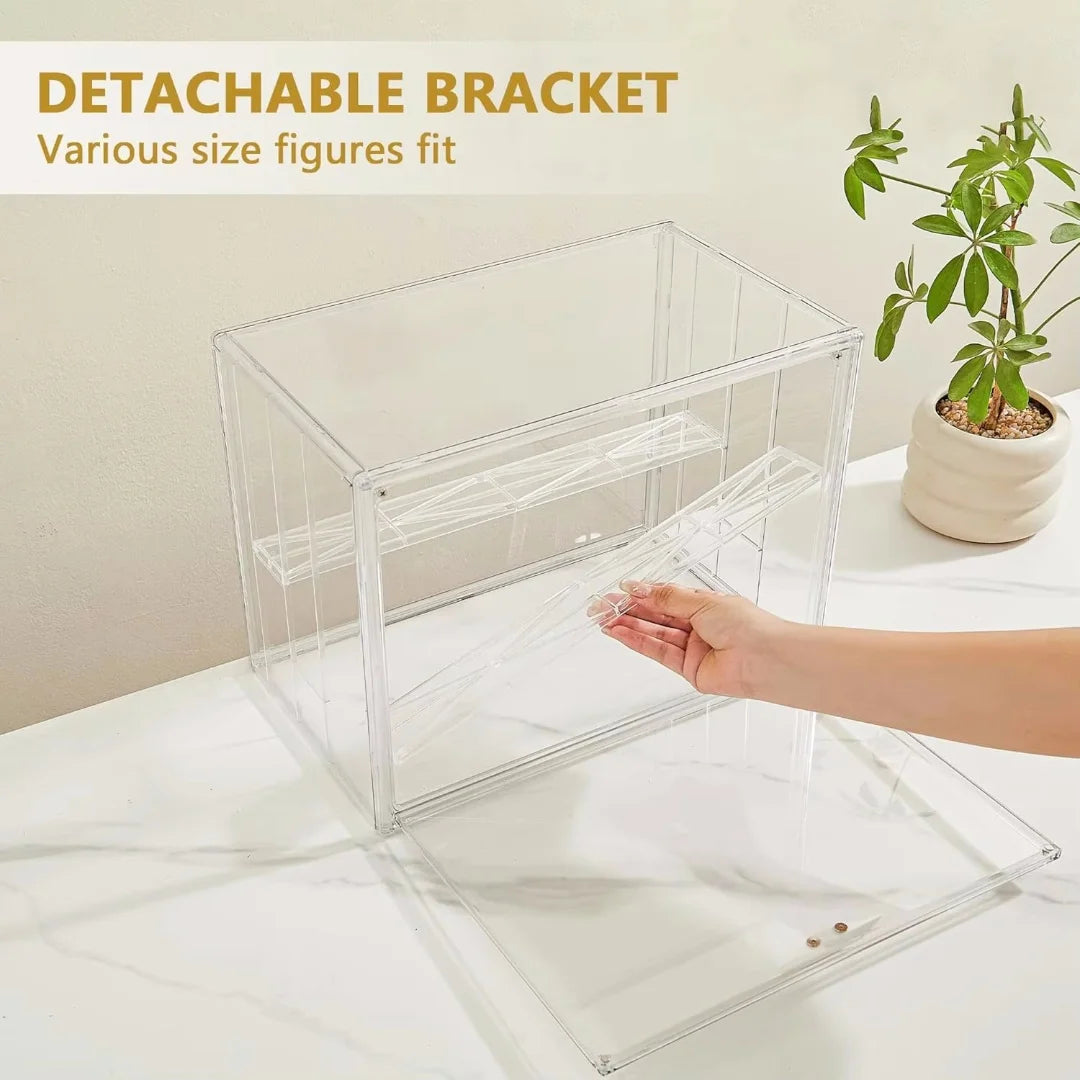 Clear Display Box Handbag Storage Showcase Rack Organizer Stackable for Purse Makeup Collectible Cosmetic Figure Toy Blind Box