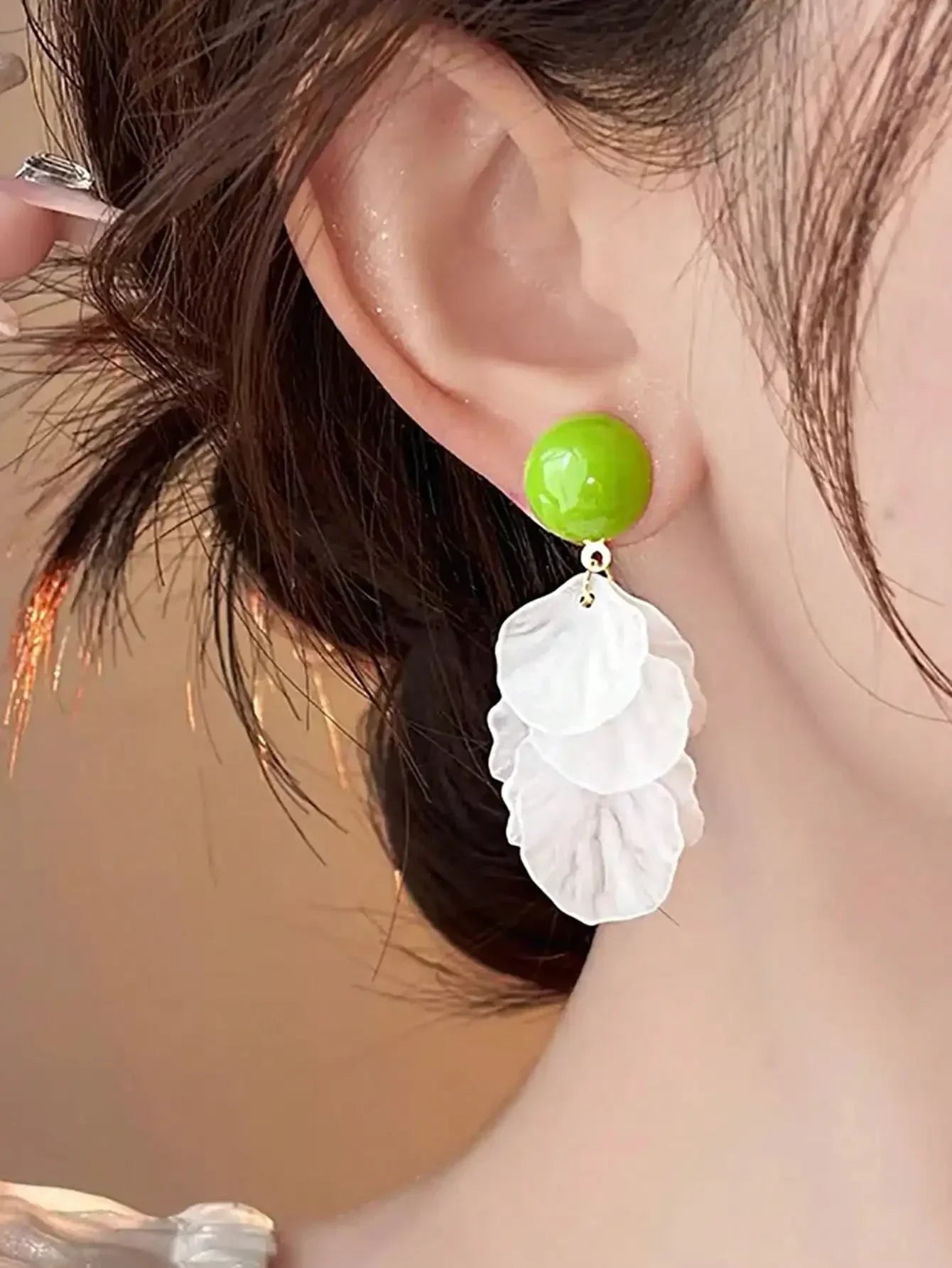 1pair Sweet High-Grade Delicate Petal & Flower Design Fashionable Daily Earrings For Elegant Women Valentines,Mom,Mother