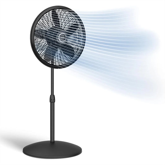 Oscillating Pedestal Fan with Adjustable Height, 3 Speeds for Bedroom and Living Room, Portable Stand Fan 18 Inches
