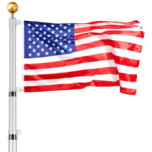 VEVOR 20FT Telescoping Flag pole Kit, Heavy Duty Aluminum Alloy in Ground Flag Poles for Outside, 3 Display Modes Flagpole with