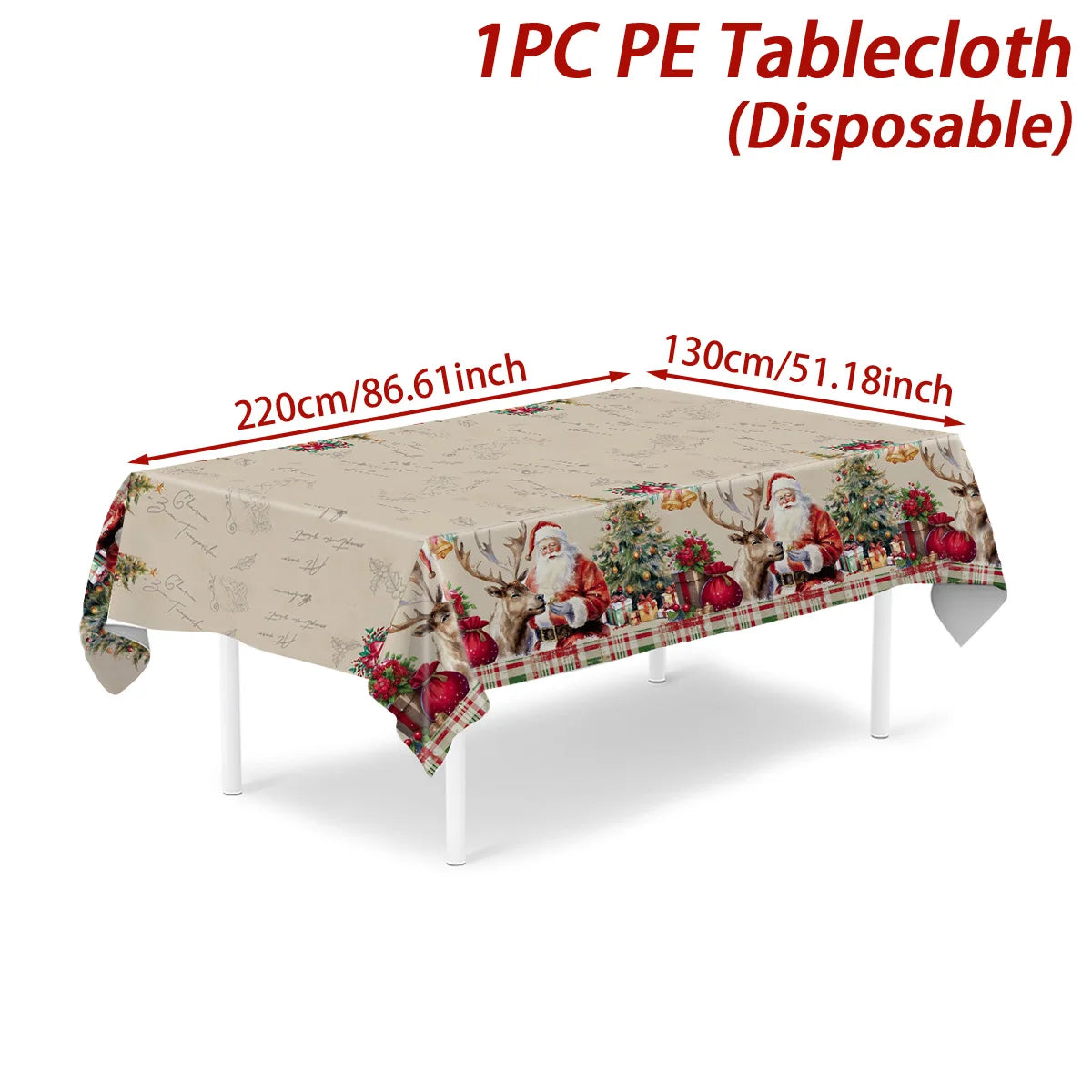 2025/2026 Christmas Snowflake Plastic Tablecloth - Merry Xmas Home Decor for Navidad, Natal & New Year Table Ornament