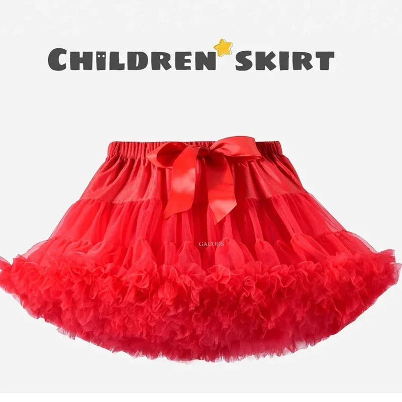 Girls Tutu Skirts Black Fluffy Toddler Tulle Princess Ball Gown Pettiskirt Ballet Party Dance Rainbow Tulle Skirts Girls Clothes