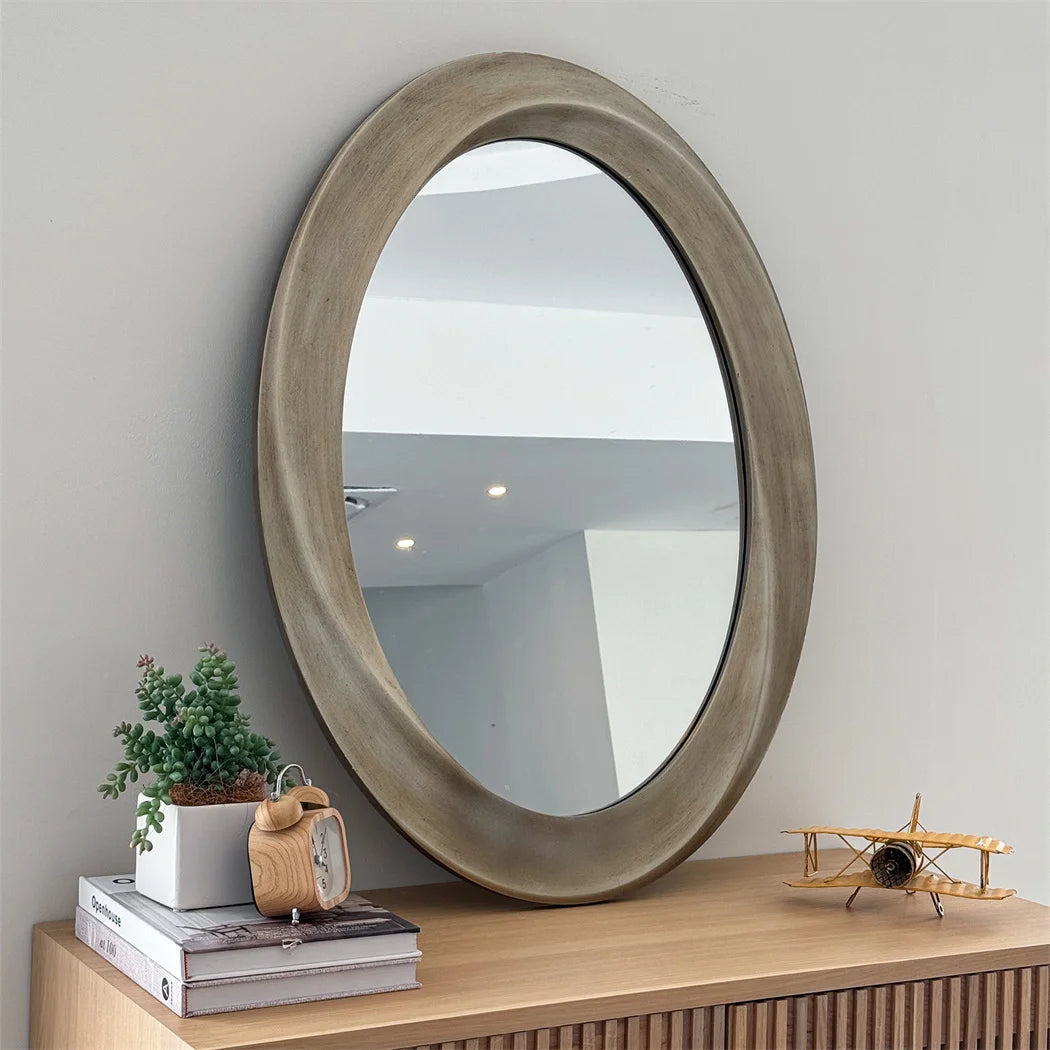 60 By 80 Cm Antique Baroque Gold Oval Wall Mirror With Beveled Frame