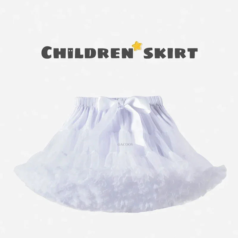Girls Tutu Skirts Black Fluffy Toddler Tulle Princess Ball Gown Pettiskirt Ballet Party Dance Rainbow Tulle Skirts Girls Clothes