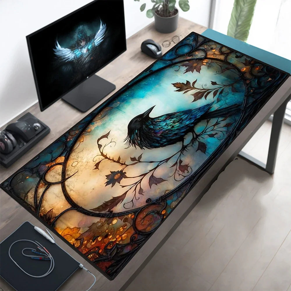 Gothic Wonders Desk Mat, 800X300 Cat City Mouse Pad, Big Gaming mouse pad xl, Cute Track Pad, Aesthetic Desk Pad, XL Deskmat