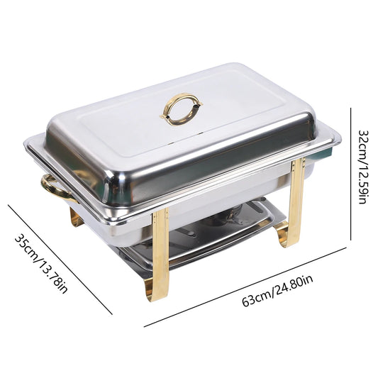 9L Stainless Steel Chafer Chafing Dish Sets Buffet Catering Pans Stainless Steel Food Warmer Chafing Dish Heat Tank Food