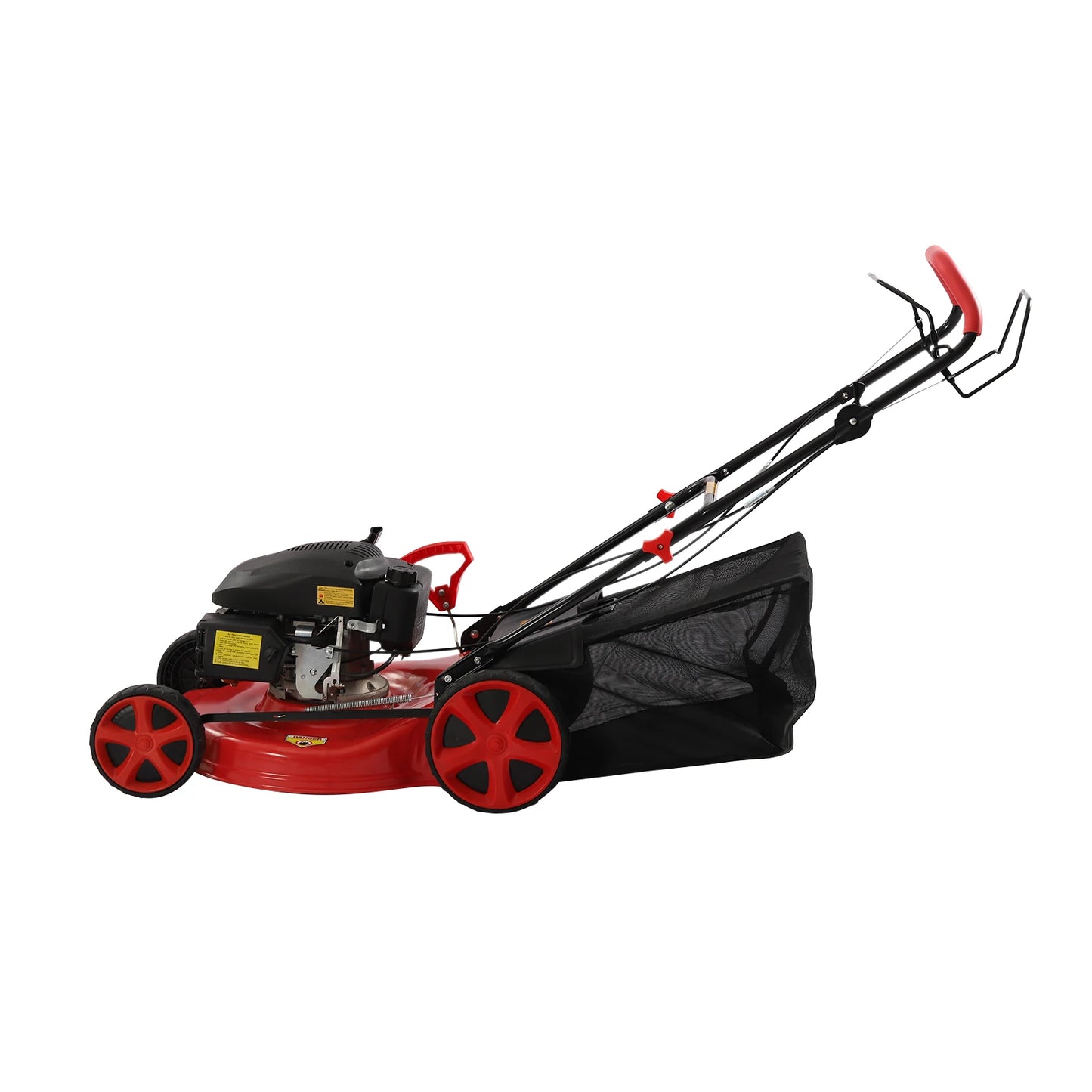4-Stroke Push Petrol Lawn Mower 8Gear Adjustable Height Self Propelled 3-in-1 with Bag Garden Mowing Tool