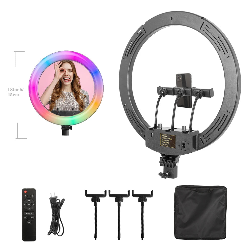 SH 10inch Ring Lamp Photography LED Ring Light Selfie Ring Lighting with Tripod Stand for Smartphone Youtube Makeup Video Studio