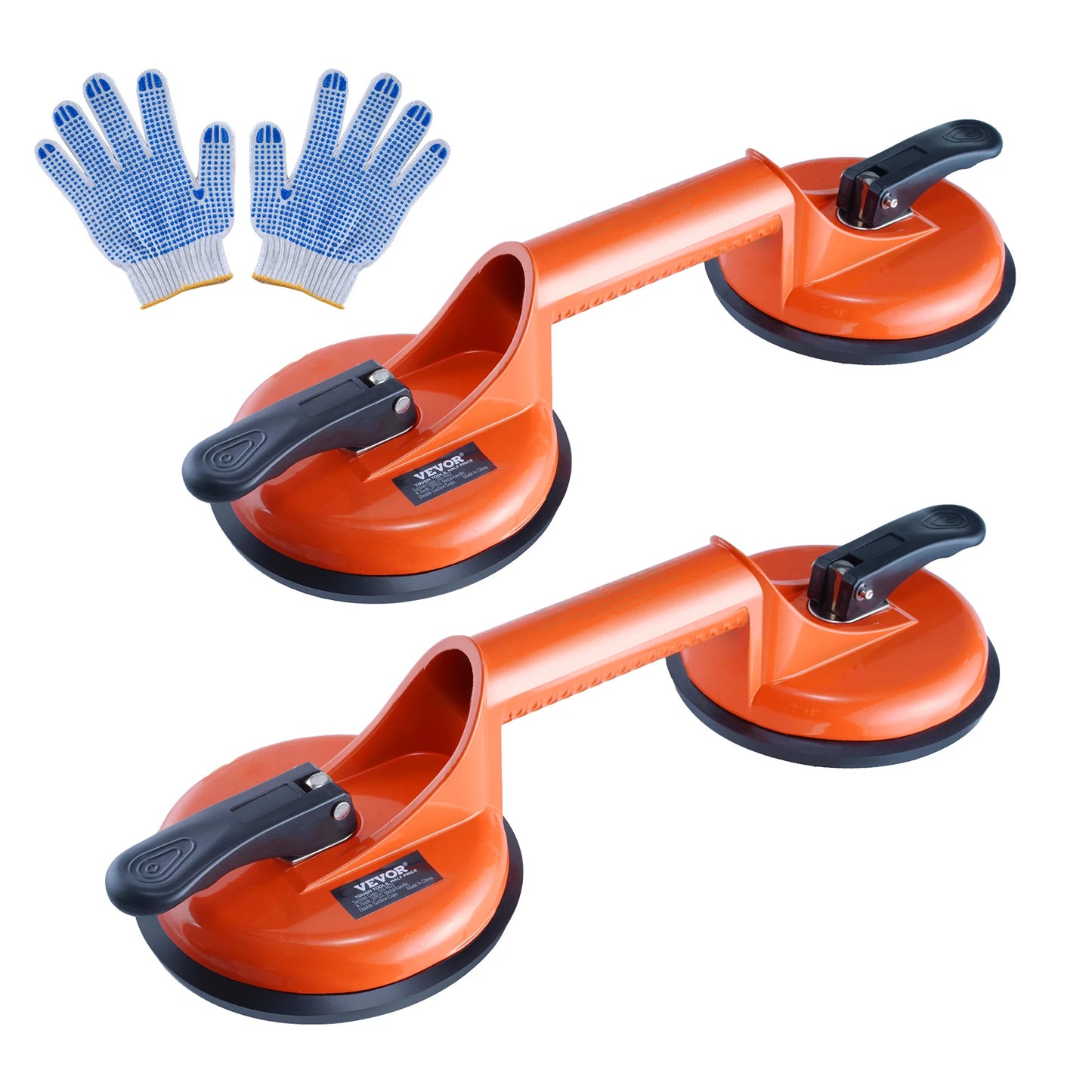 SucceBuy  4.7" 2 Pack 330 lbs Glass Vacuum Suction Cup Vacuum with Aluminum Handle Glass Granite Tile Metal Wood Panel Lifting