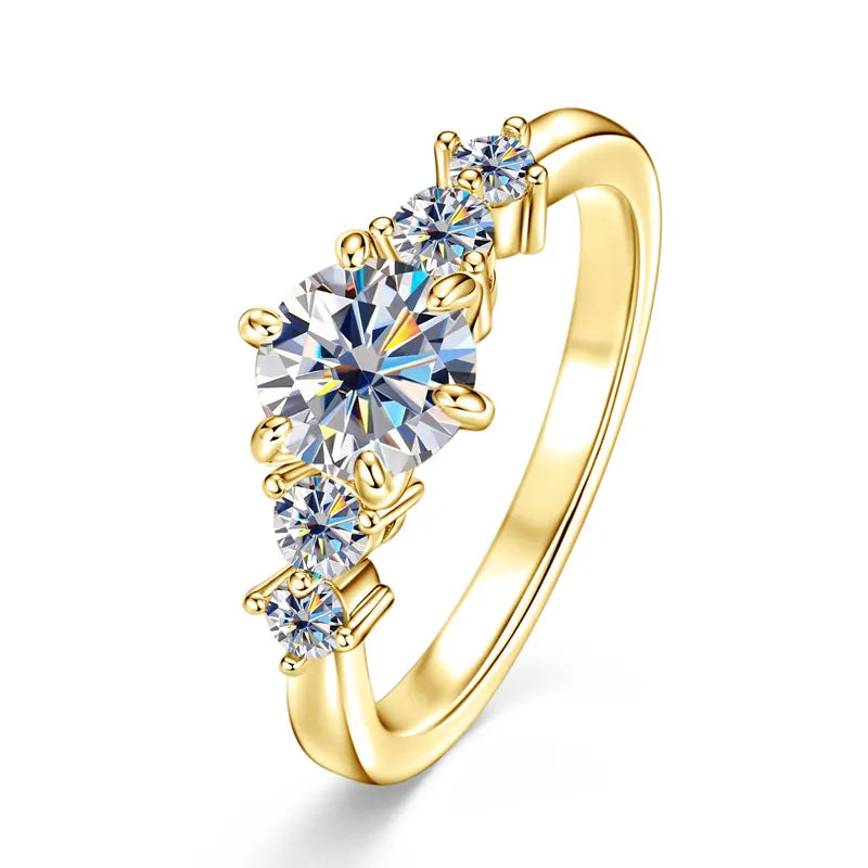 Oxtao 1 Carat Moissanite Engagement Ring 14K Gold Filled for Women
