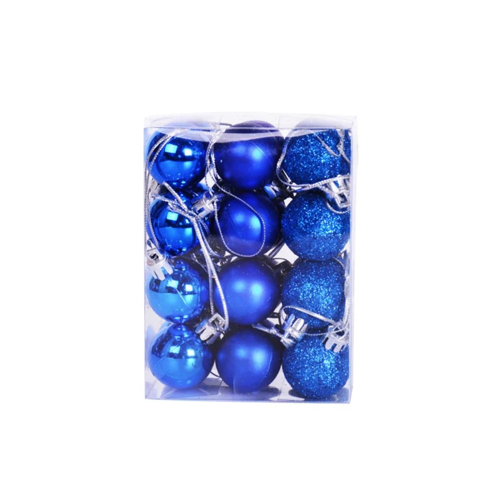 24pcs/set Christmas Tree Ball 2025 Christmas Pine Tree Hanging Ball Pendant Red Navy Blue 3cm Ball Christmas Ornaments Gifts