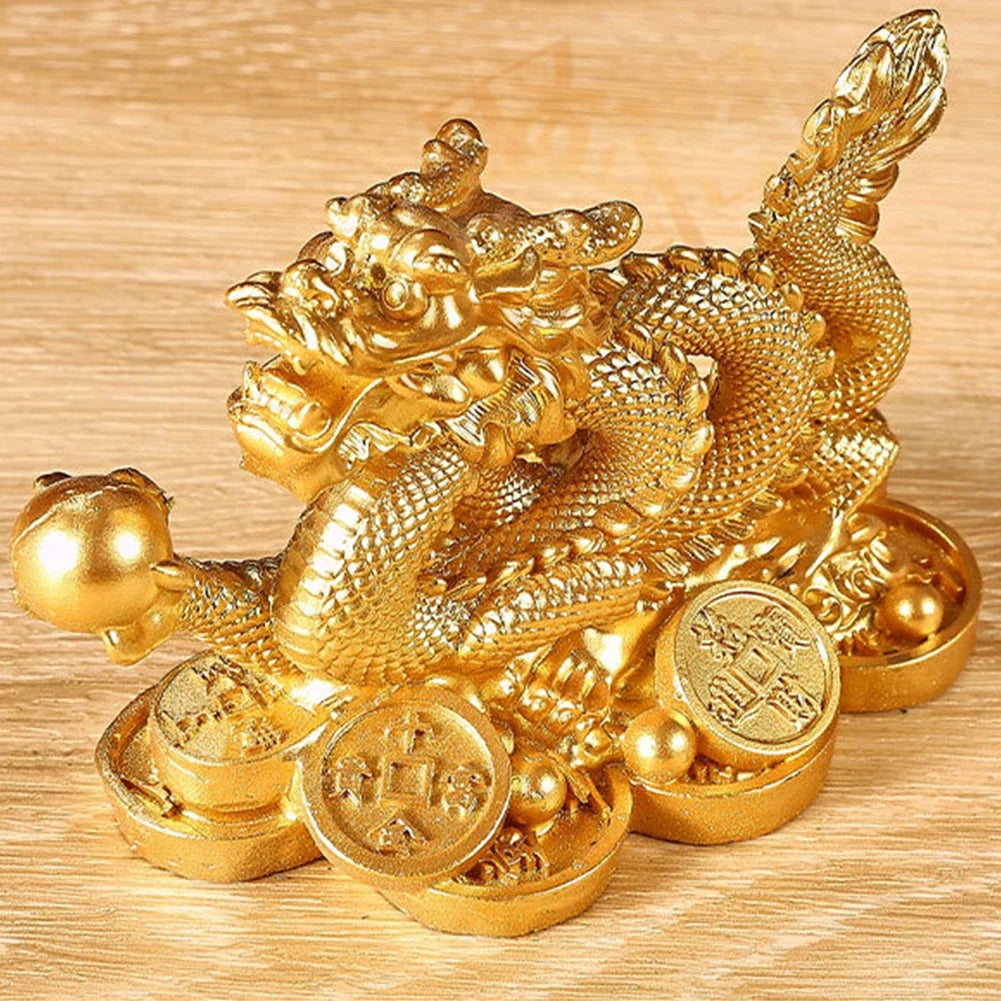 2024 Feng Shui Dragon Statue for Wealth and Good Luck Exceptional Dragon Statuette for Home and Office Decoration