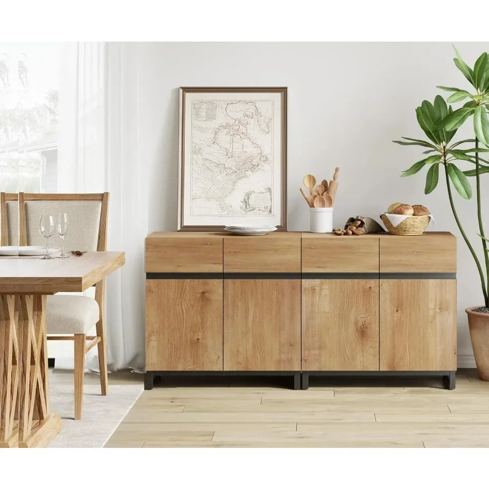 Multifunctional Sideboard Buffet Cabinets,Modern Sideboard with Adjustable Shelf and Metal Base,Coffee Bar Cabinet Storage
